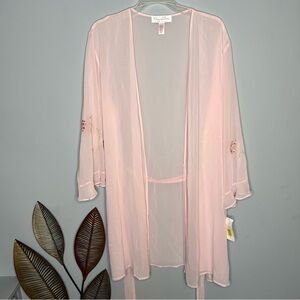 Oscar de la Renta Pink Sheer Robe